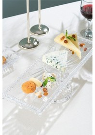 Resim Alegre Glass Cam Damla Batom Kek Standı 40x15x11 cm 