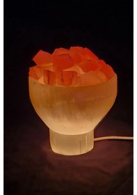 Resim Doğal Selenit Taşı Gece Lambası 