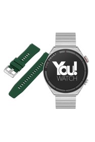 Resim You Watch AR13 Serisi Çelik Kasalı Akıllı Saat Metal ve Silikon Kordon Hediyeli 