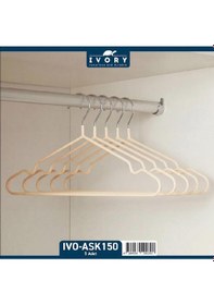 Resim Ivory 5 Li Metal Silikon Kaplamalı Elbise Askısı Kaydırmaz Dayanıklı Askı Seti Renkli 