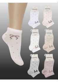 Resim Kıpırık Baby 6'lı Kız Çocuk Kurdele Desenli Patik Çorap-1225 ÇoK Renkli 