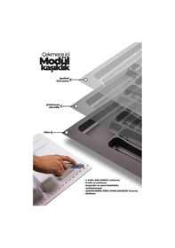 Resim 55x49 Cm Çekmece İçi Gri Kepçelik Organizer 50x40 Cm Kesilebilir Gri 