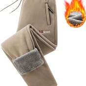 Resim Erkekler için polar kumaş pantolon, kalın polar astarlı sonbahar ve kışlık, bol düz kesim erkek pantolonu, çift taraflı polar günlük pantolon, outdoor kalın 
