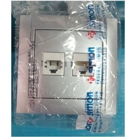 Resim Simon 34 Renkli Cat3+cat3 2'li Nümeris Telefon Prizi Çerçeveli 