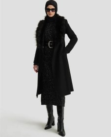 Resim Armine Kürklü Kaşe Kap 25kh7530 Siyah Siyah 