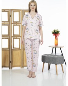 Resim Estiva 24125 Kadın Kittycorn Kısa Kol Önden Düğmeli Yazlık Penye Pijama Takımı 001 