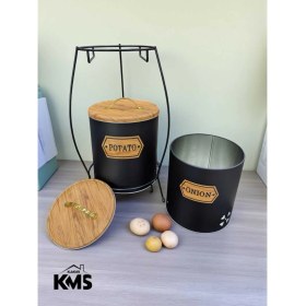 Resim Özbience Çift Katlı Patates ve Soğan Sepeti, Şık ve Pratik Saklama Kovası 