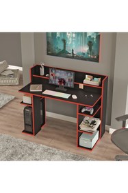 Resim Yurudesign Vader Oyuncu Masası Gaming Çalışma Masası Siyah-Kırmızı VR1-BK 