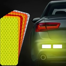 Resim 10/20 adet Yüksek Görünürlüklü Yansıtıcı Güvenlik Etiketleri - Araçlar, Motosikletler, Bisikletler ve Dış Mekan Ekipmanları için Gece Yapışkanlı Reflektif Bant 