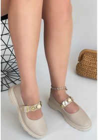 Resim Okira Bej Cilt Oxford Ayakkabı Bej 