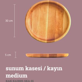 Resim Kaf Ahşap Sunum Kasesi Kayın Medium 