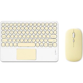 Resim Xindoker Kablosuz Bluetooth 3.0 Klavye Ve Fare Seti - Ergonomik Tasarım, 10m Aktarım Mesafesi, İos/android/windows Uyumlu, Sarı Renk Diğer 