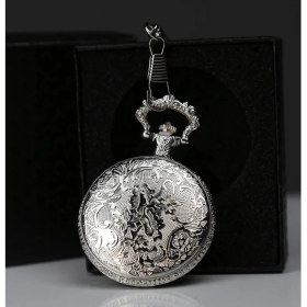 Resim Özel Kutulu Gümüş Köstekli Saat ALK4686 