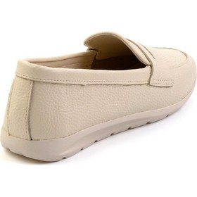 Resim Bej Leather Kadın Loafer Ayakkabı K01718110303 Çok Renkli 