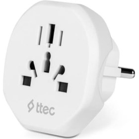 Resim Ttec Akım Korumalı 10a/250v Amerikan/avrupa/ingiliz Tipi Priz Dönüştürücü Priz Çevirici Adaptör Priz 