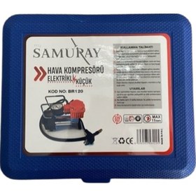 Resim Samuray BR120 220 V Mini Güçlü Tek Hava Kompresör 