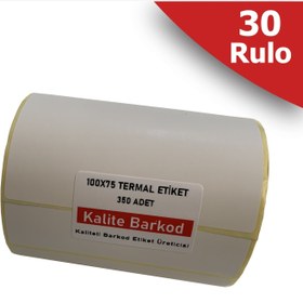 Resim Kalite Barkod 100x75 Termal Etiket 30 Rulo Barkod Etiketi 