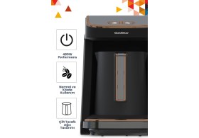 Resim Goldstar Geniş Hazneli Bpa Free Özellikli 5 Kişilik Türk Kahve Makinesi Siyah St- 