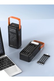 Resim ROBEVE 50000 Mah Powerbank Göstergeli Powerbank Solar Fenerli Güneş Enerjili 50000 Powerbank 