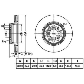 Resim MGA 50312 Fren Diski Ön Passat B5 00- / A4 94- A4 00- A8 98- A8 03- / Exeo 09- Havalı 280Mm 