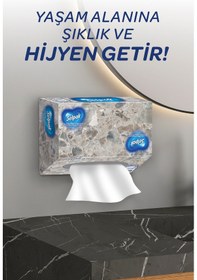 Resim Selpak El Ve Yüz Havlusu Kutulu Mermer Desen 10 80 Yaprak 