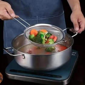 Resim CetKing Paslanmaz Çelik Pratik 4'lü Çay Süzgeci Sebze Makarna Un Süzgeç 