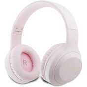 Resim Kulak Üstü Bluetooth Kulaklık Guess Orjinal Lisanslı Katlanabilir Metal Klasik Logolu Pembe 
