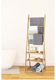 Resim Digithome Bambu 3 Raflı Havlu Askısı Banyo Düzenleyici Havluluk Organizer Db-0006 Kahverengi 