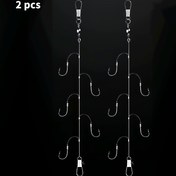 Resim Her birinde 5 kancalı 2 adet Paslanmaz Çelik Anti-Tangle Balıkçılık Kancası Seti - El Kamışları, Deniz Kamışı, Sal Kemerleri için Dayanıklı, Hafif & Taşınabilir - Tatlısu ve Tuzlu Su Balıkçılığı Tutkunları İçin İdeal, Olta Avı Temel Gereçleri, Kolay Saklama Tasarımı, Düzenli Kanca Kurulumu, Sağlam Kanca Yapısı, Dayanıklı Hat Malzemesi 