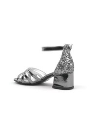 Resim Hapshoe Platin Kalın Topuklu Kız Çocuk Abiye Ayakkabı Platin 