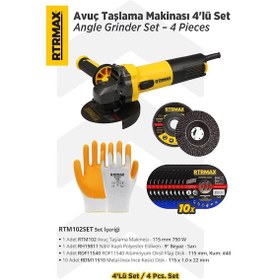 Resim Rtrmax RTM102SET Avuç Taşlama Makinesi 4'lü Set 
