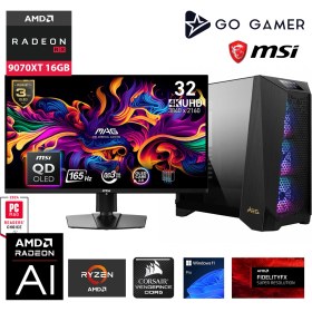 Resim MSI Prospect PS14D / Amd Ryzen 9 7950X3D / X870 / 128GB Ddr5 6000MHZ Ram / Rx 9070XT 16GB / 2tb 14000-14700MB Nvme Gen5 SSD / 360MM Sıvı Soğutma / MSI 31.5" 4K OLED / Windows 11 Pro Workstation Pc 