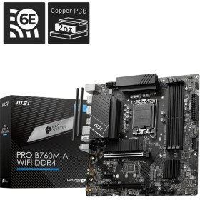 Resim Msı Pro B760M-A Wıfı Ddr4 Soket 1700 Ddr4 5333(OC) Pcı-E ,m.2 Usb3.2 Hdmı,dp 1x 2.5g Lan wı-Fı 6e Matx 