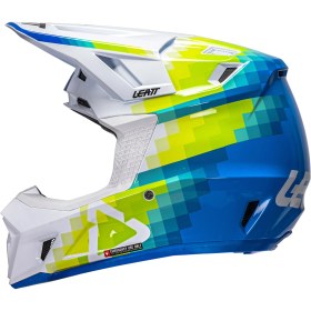 Resim Leatt Moto 7.5 cross enduro motosiklet kaskı + Velocity 4.5 gözlük Pixel Mavi beyaz fluo XL 