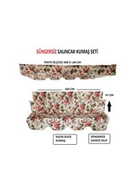 Resim Süngersiz Salıncak Minder Seti Salıncak Kumaş Seti 3 Kişilik Süngersiz Ingiliz Gülü 164x47 Cm Karışık 