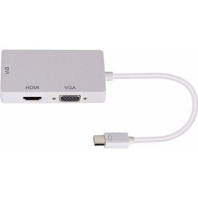 Resim Kuvars Mini Displayport To HDMI DVI VGA Çevirici Dönüştürücü 