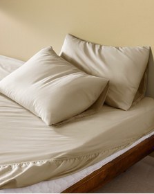 Resim Madame Coco Manon Çift Kişilik %100 Pamuk Ranforce Lastikli Çarşaf Takımı - Bej Ekru 