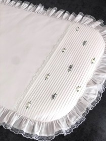Resim El İşi İşlemeli Şerit Detaylı Alt Açma & Portbebe - Pembe / Biye+Fırfır 