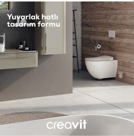 Resim Creavit Free Thermoplast Yavaş Kapanan Klozet Kapaklı Beyaz Set 