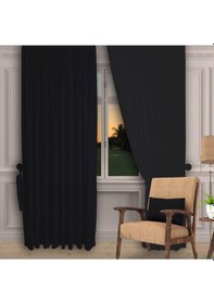 Resim Siyah Ada Fon Perde Sık Pile 1'e 3 Pile-siyah Siyah 