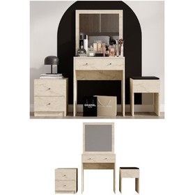 Resim Decormet Nice Makyaj Masası Travertine Safir Meşe 