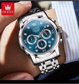 Resim Olevs 2889 Lüks Quartz Kronograf Erkek Kol Saati Şık Ve Dayanıklı Tasarım Mavi 