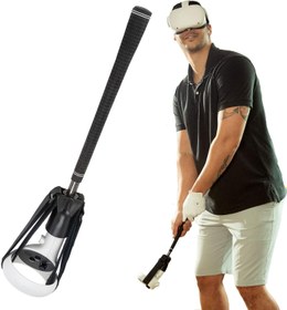 Resim MYMOON HOME GimmeVR VR Golf Club Handle Accessory Compatible with Oculus Quest 2 and Rift S, Realistic Grip Handle Attachment with Weighted Balance, Golfing Game Extension Adapter 