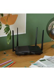 Resim BRF TrendySell Tenda V12 Modem yönlendirici (AC1200 300 Mbit/s 2,4 GHz'de + 5 GHz'de 867 Mbit/sn, 3 x Gi 