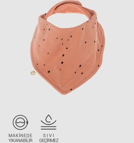 Resim Organik Pamuk Sıvı Geçirmez Cosmos Pembe Fular Önlük - Pembe Dots / Yenidoğan 