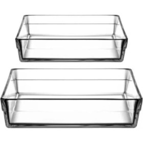 Resim Paşabahçe Cam 159129 Premium Borcam Seti Kare Tepsi 2 Beyaz Tart 