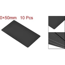 Resim Mingjin Shop 1 Siyah 100X50X0,3MM Stili Uxcell Boş Metal Kartvizit Boyalı Alüminyum Alaşımlı Boşluklar Kart Dıy Lazer Baskı (Yurt Dışından) 