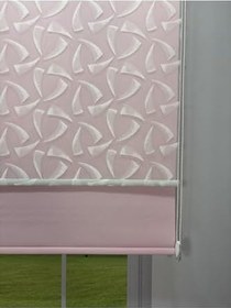 Resim donatti perde NOVA Serisi - Üç Yaprak Desenli Çift Mekanizmalı Pembe Perde 150 x 260 