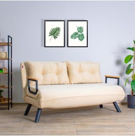 Resim Pafu Sando İkili Katlanır Yataklı Koltuk Krem 