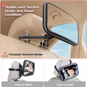 Resim Bebek Araba Aynası, %100 Kırılmaz, 360° Dönebilen Arka Koltuk Aynası 